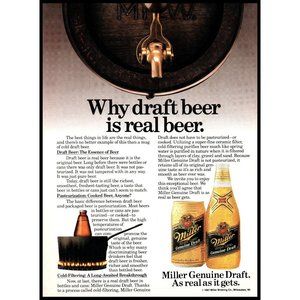 1987 Miller Genuine Draft Beer MGD Vintage Print Ad Barrel Tap Keg Wall Art